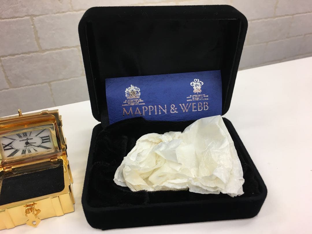正規美品 Mappin&Webb マッピン＆ウェッブ 置時計 宝箱 三越購入