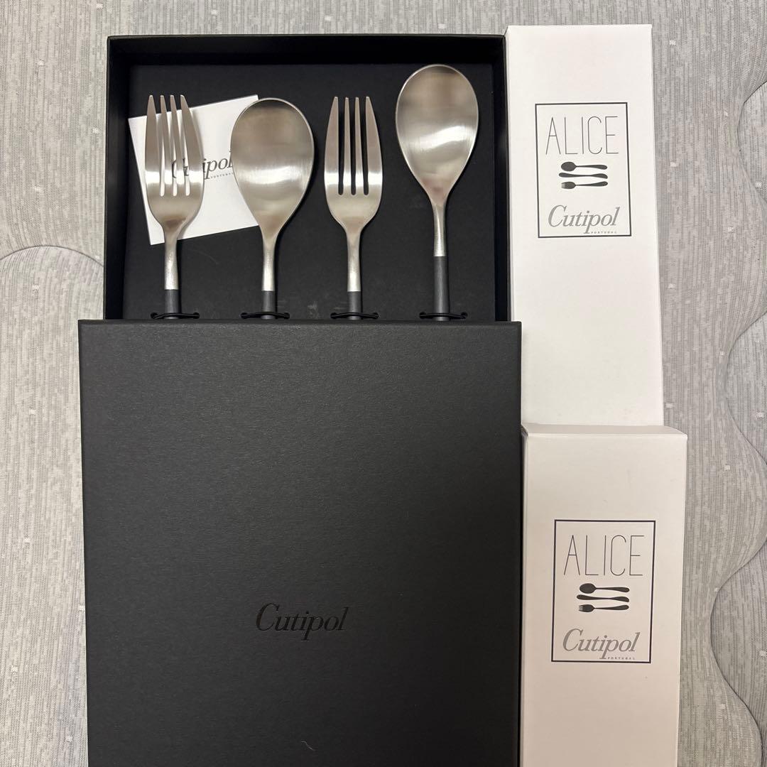 Cutipol Alice カトラリーセット 4点、アリスブラック３本セット２点