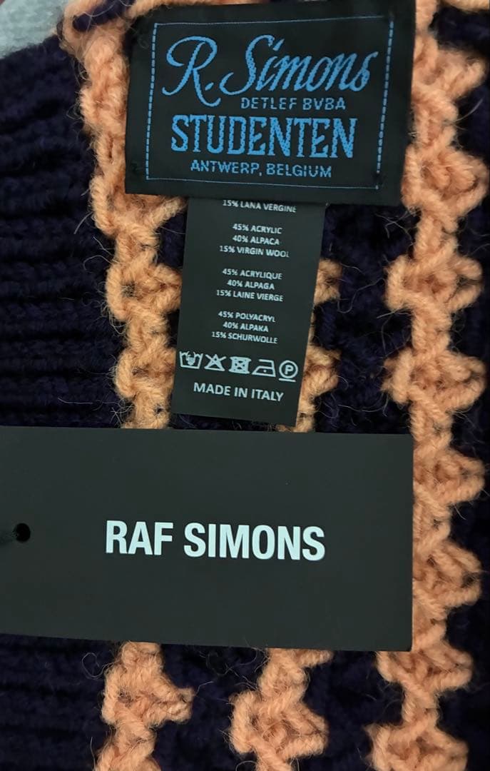 新品　RAF SIMONS アルパカ　ツイードマフラー