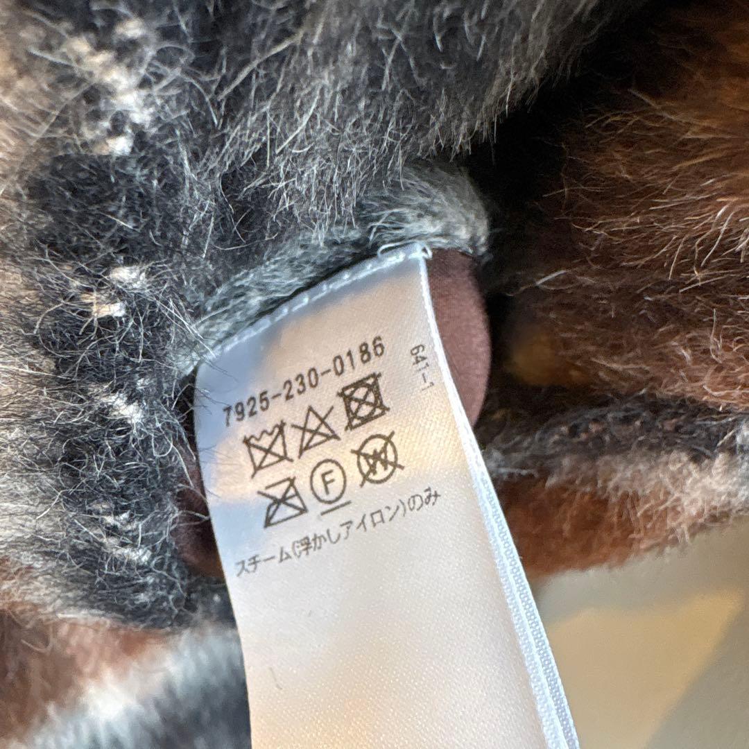 BLAMINK ブラミンクアルパカ混チェックコート 36