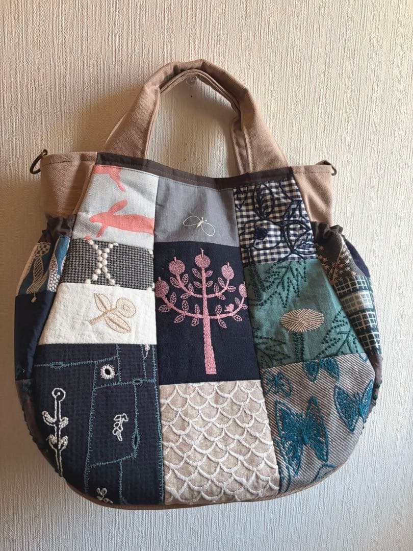ミナペルホネン＊パッチギャザポケバッグ✂️ハンドメイド