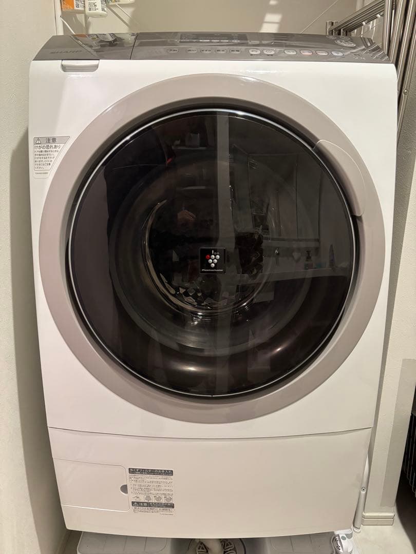 シャープ ドラム式洗濯機 (ES-A200-WL)左開き