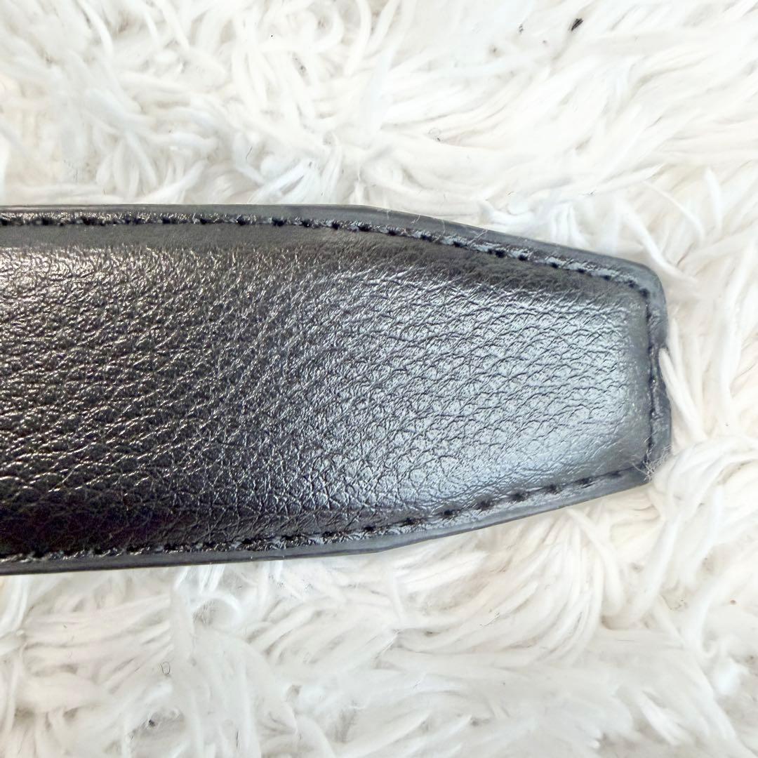 【美品】フェラガモ ベルト ダブルガンチーニ シルバー ブラック