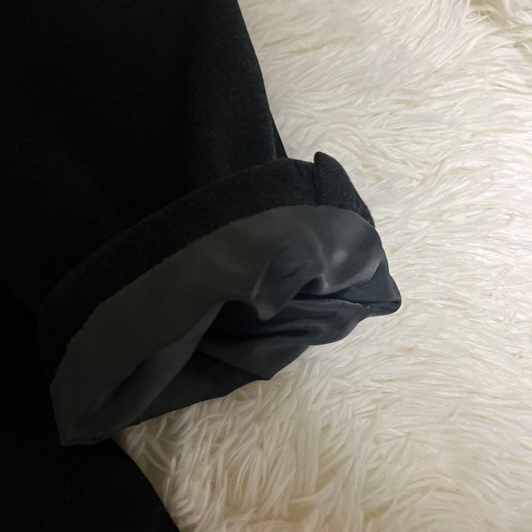 極上✨カシミヤ100% ダブルチェスターコート 黒 XL 115cm 超ロング丈