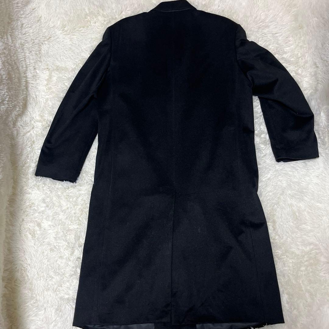 極上✨カシミヤ100% ダブルチェスターコート 黒 XL 115cm 超ロング丈