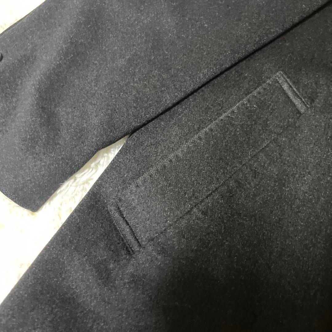 極上✨カシミヤ100% ダブルチェスターコート 黒 XL 115cm 超ロング丈