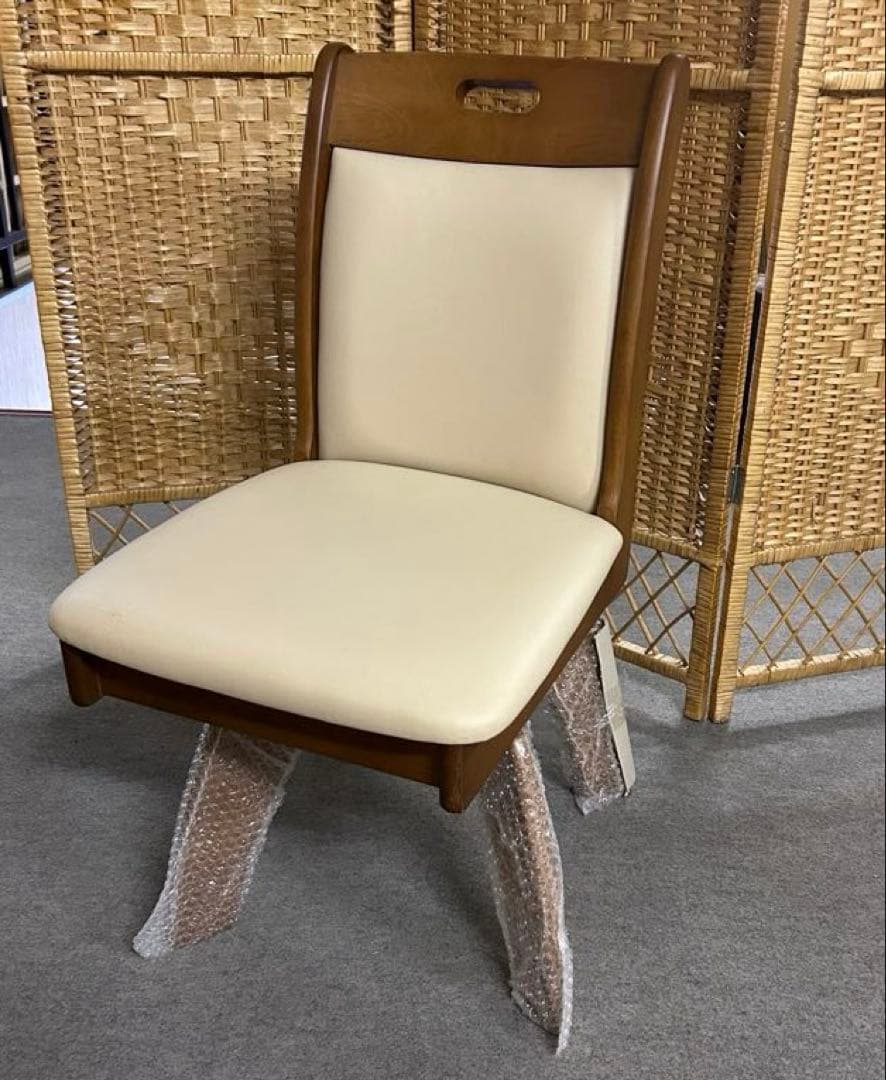 新品　ダイニングチェア 回転椅子　回転　アイボリー　ダークブラウン