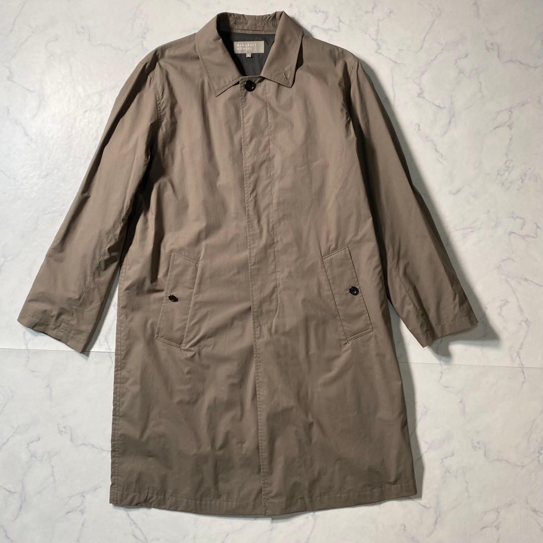 美品】マーガレットハウエル　ステンカラーコート　比翼　ロングコート　大きいサイズ