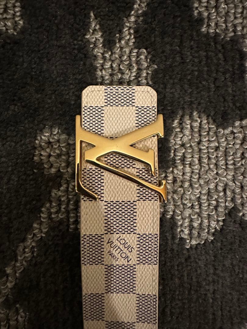 Louis Vuitton ダミエベルト ゴールドバックル　白　メンズ　85