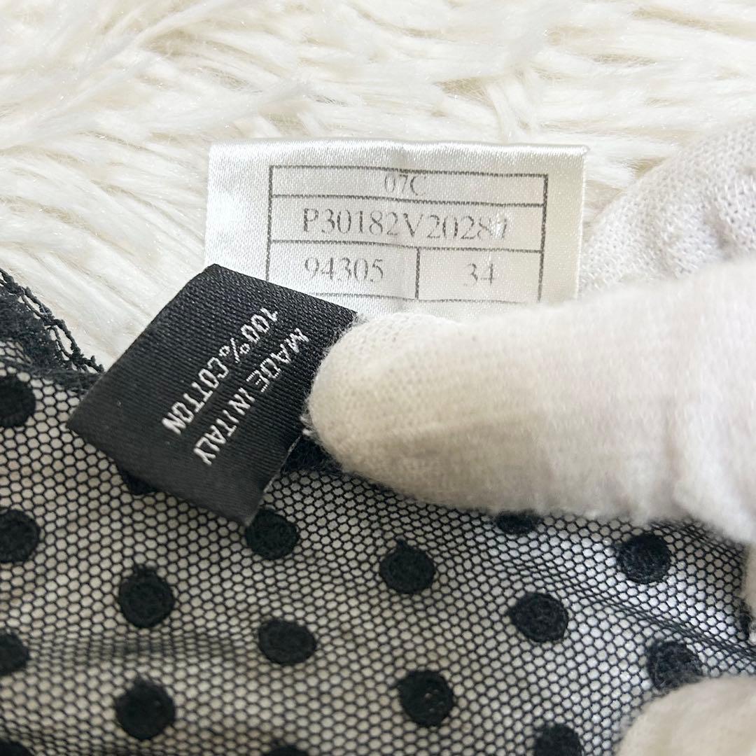 【美品】CHANEL シャネル ココマーク レース ブラウス 半袖 34