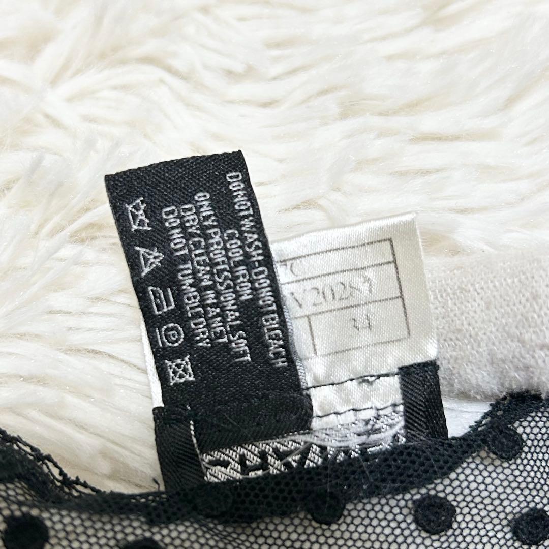 【美品】CHANEL シャネル ココマーク レース ブラウス 半袖 34