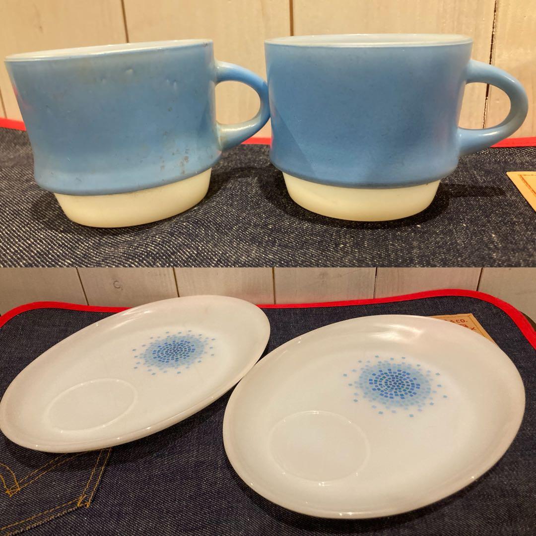 ファイヤーキング マグカップ お皿 食器Fire-king 4点セット