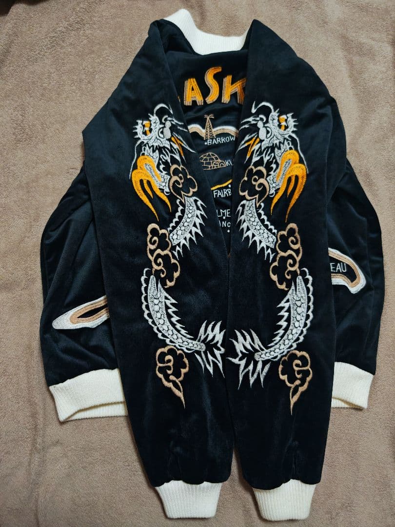 美品 HOUSTON USA アラスカ 日本限定 別珍 スカジャン unisex