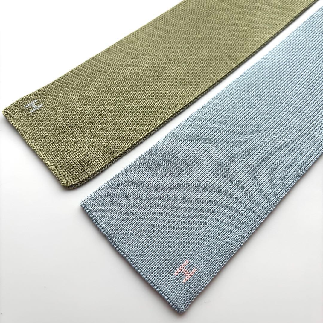 ꧁極美品꧂ エルメス ネクタイ ニットタイ キャトルタン リバーシブル 4way