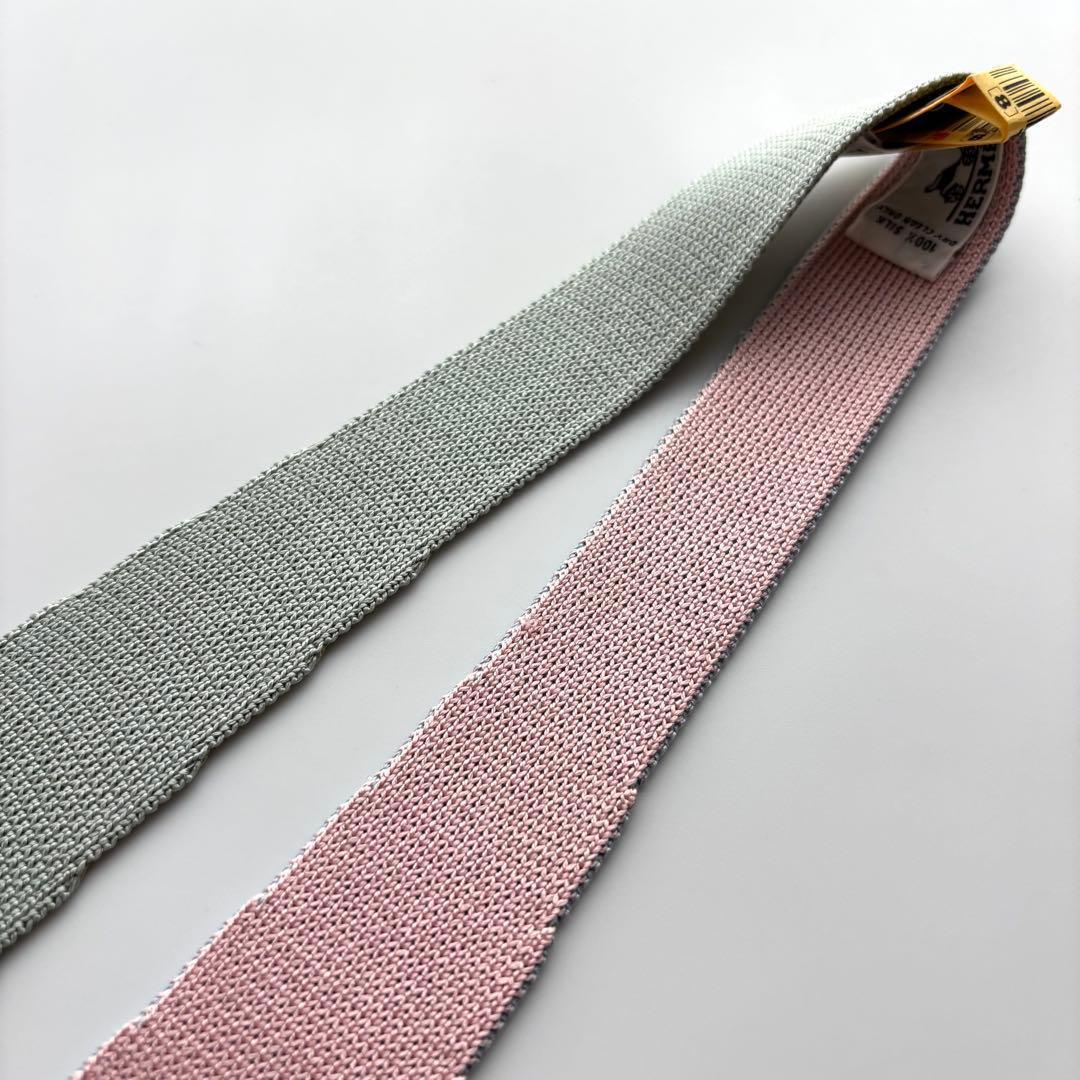 ꧁極美品꧂ エルメス ネクタイ ニットタイ キャトルタン リバーシブル 4way