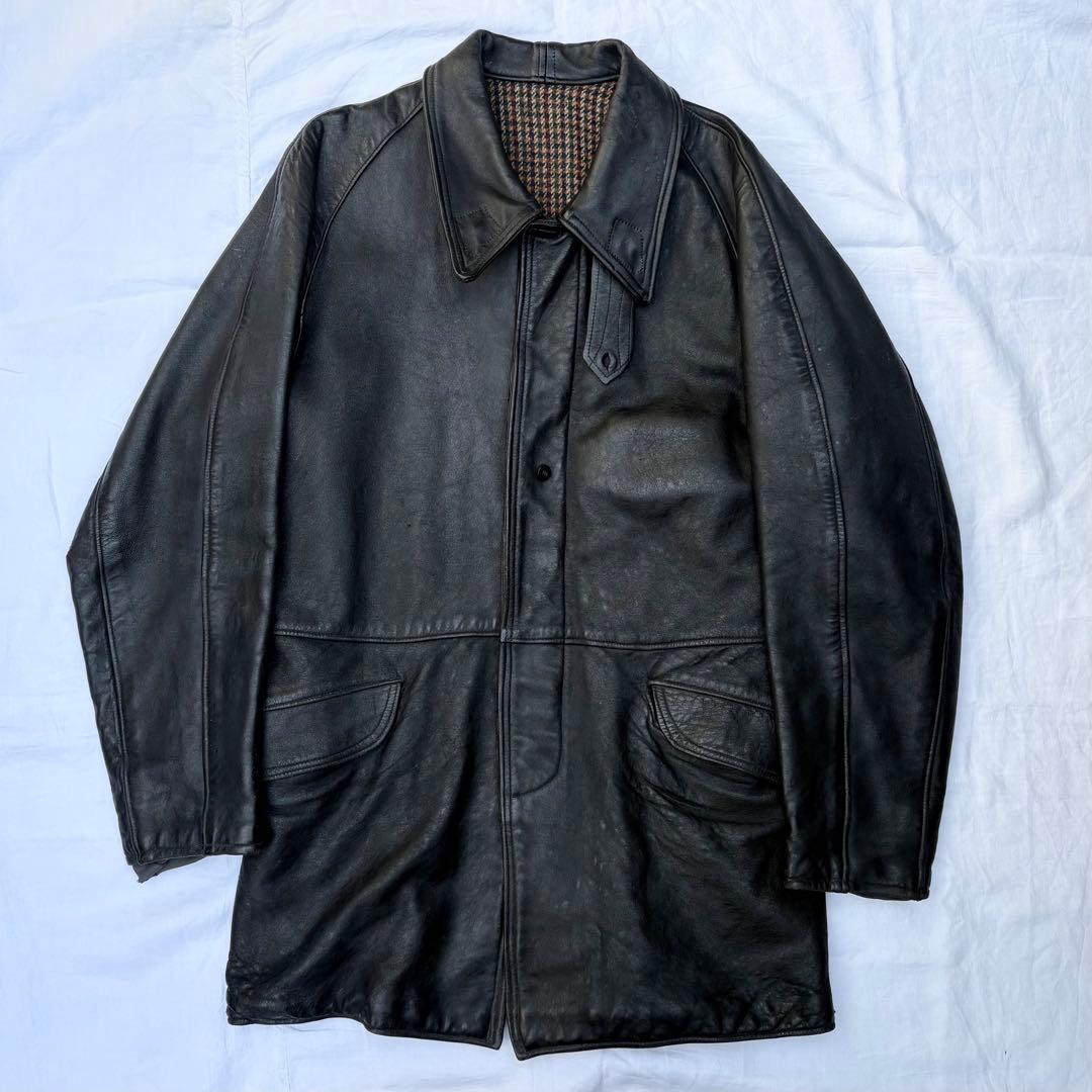 60s〜70s フランス　ファイヤーマン　レザーコート　GVF コルビジェ