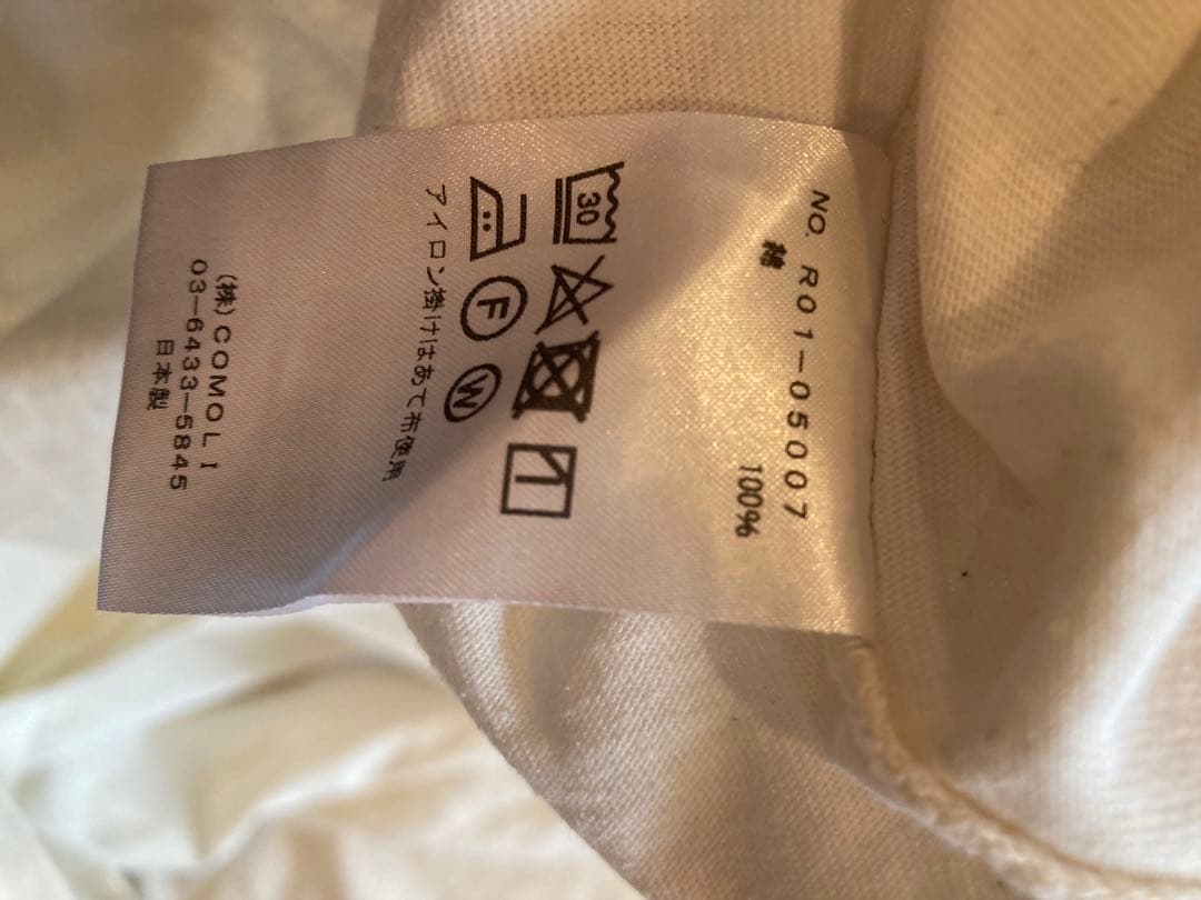 COMOLI フットボールTシャツsize3エクリュ　コモリ