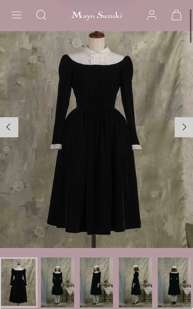 Mayo suzuki Black museé dress ワンピース ブラック