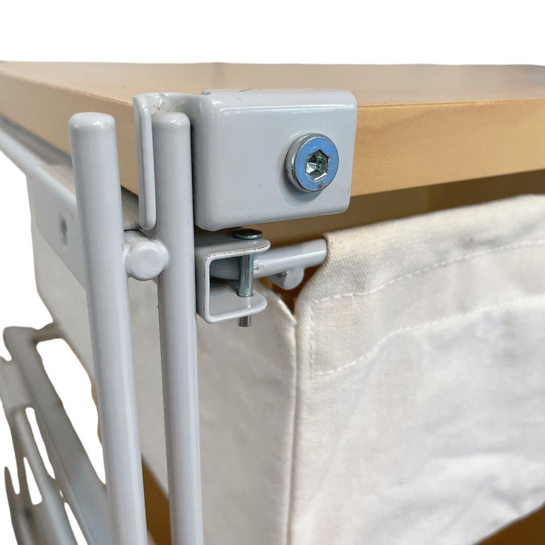 無印良品　スチールユニットシェルフ　4段帆布バスケット　木製天板　MUJI