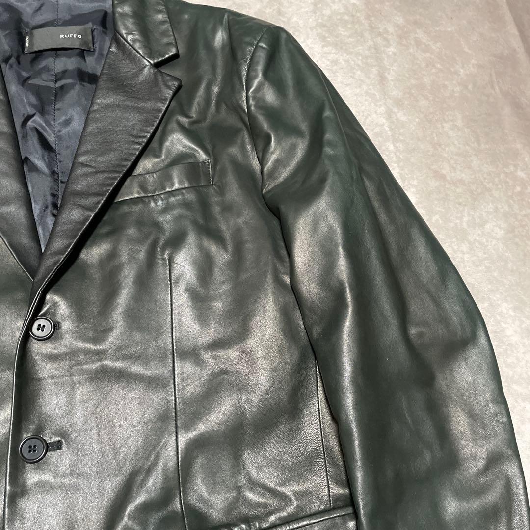 ルッフォ　RUFFO　レザー　テーラードジャケット　シングル　イタリア製　黒