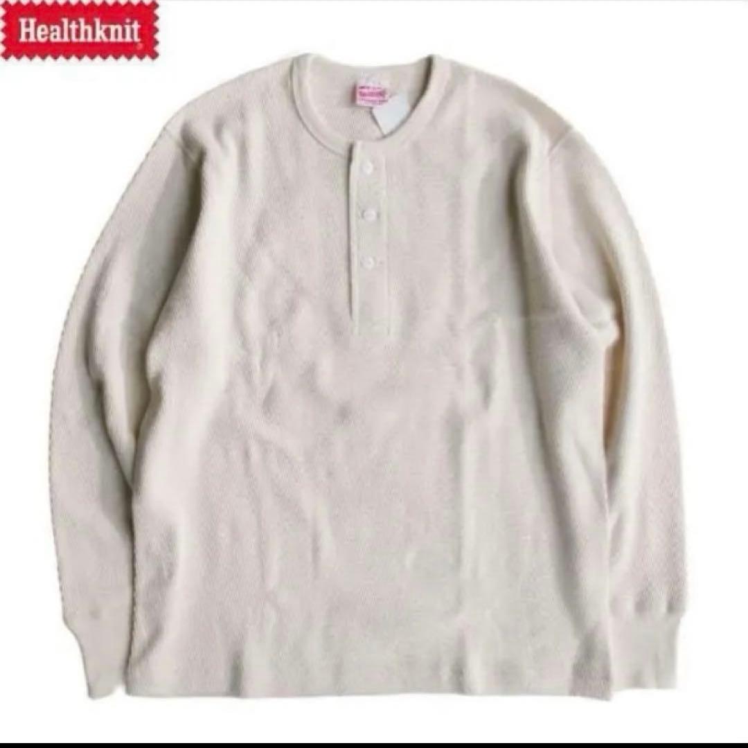 【M】ヘルスニット ハニカム サーマル ヘンリーネック Tシャツ 52034 ④