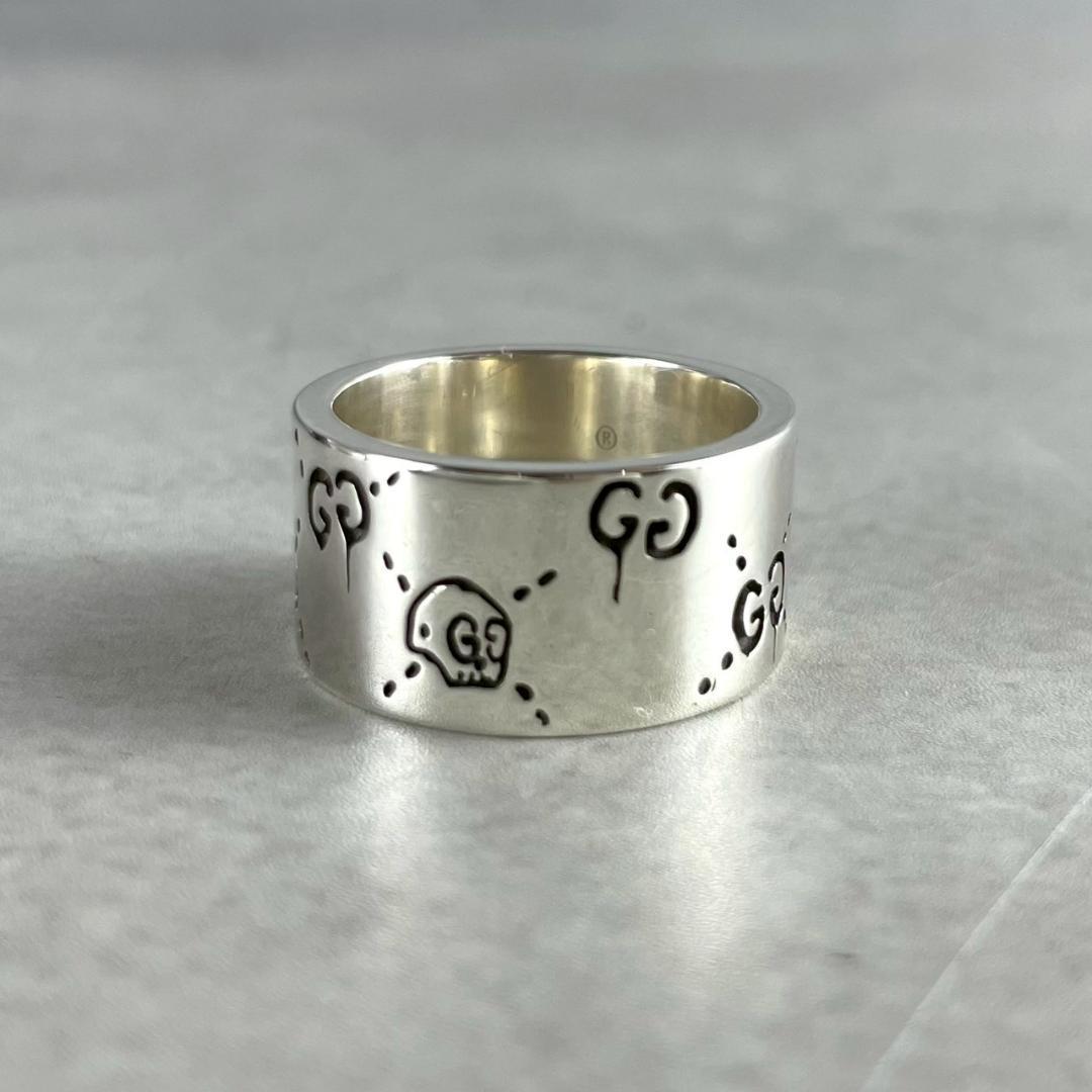 約17.5号/極美品✨ GUCCI ゴースト ワイド シルバー リング 925