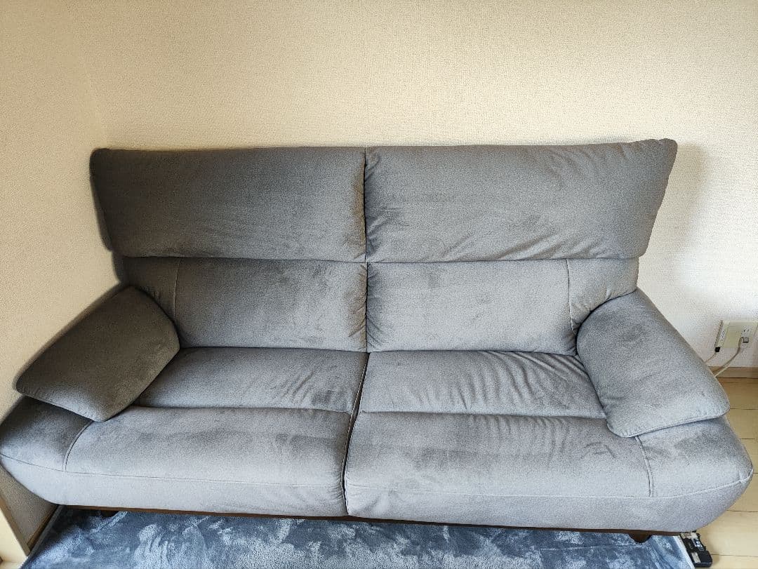 【WGF】3人掛けソファ　キルトⅡ　GY