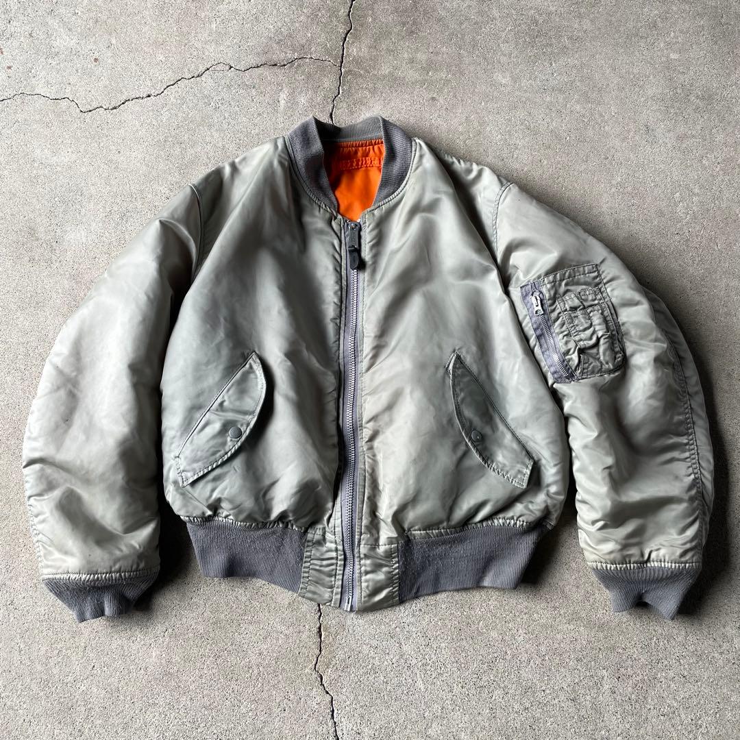 90s アルファ MA-1 flight bomber jacket シルバー