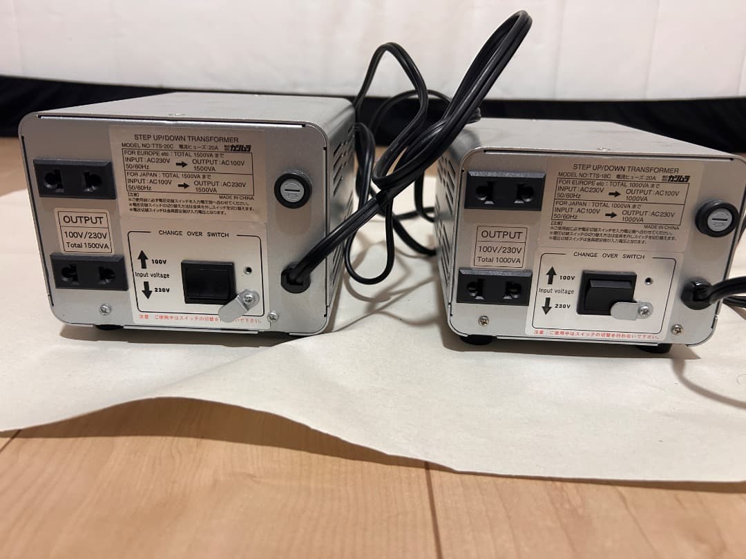 P*o様 カシムラ 大型変圧器 2台セット 1500V + 1000V 海外国内