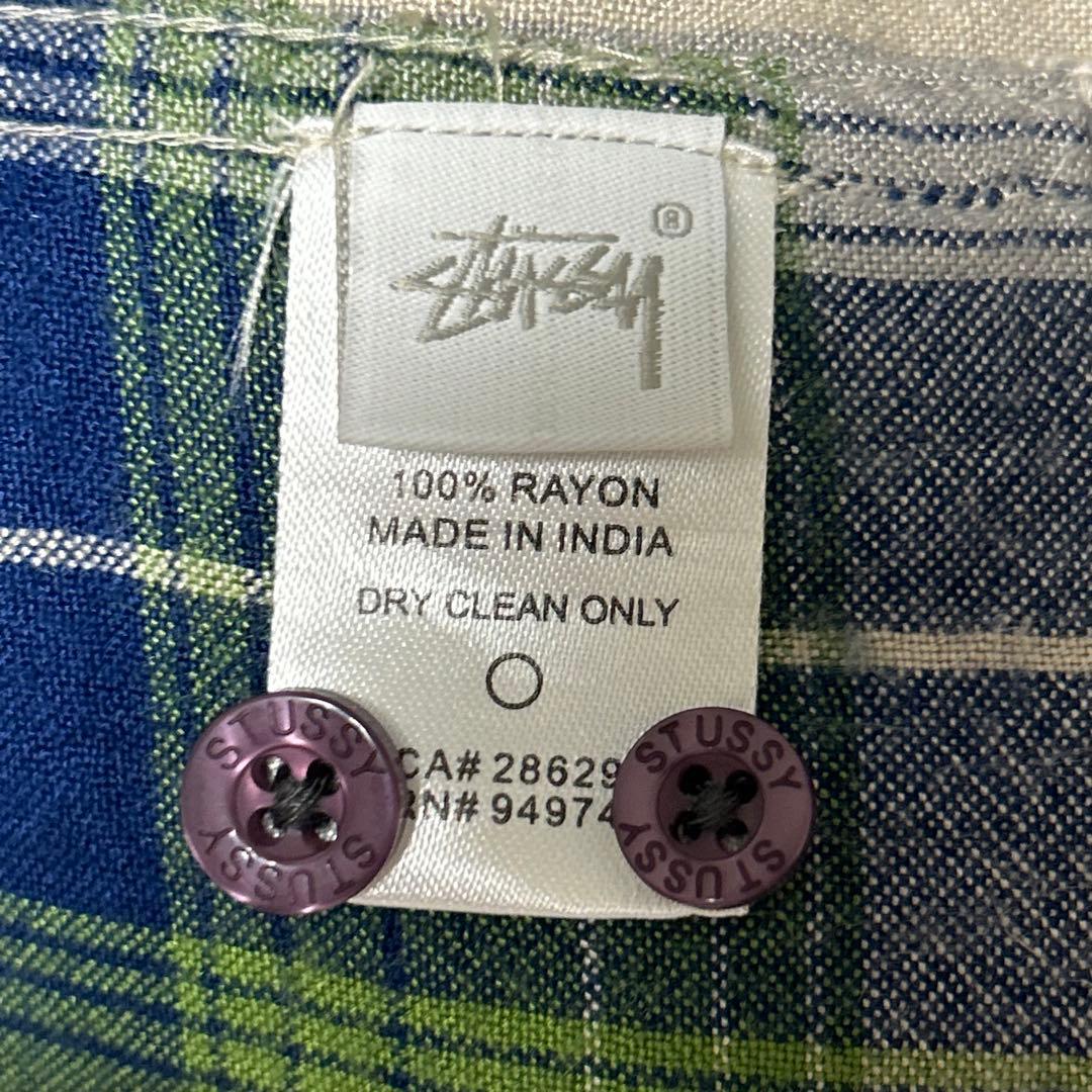 stussy rayon plaid shirt 中田圭佑