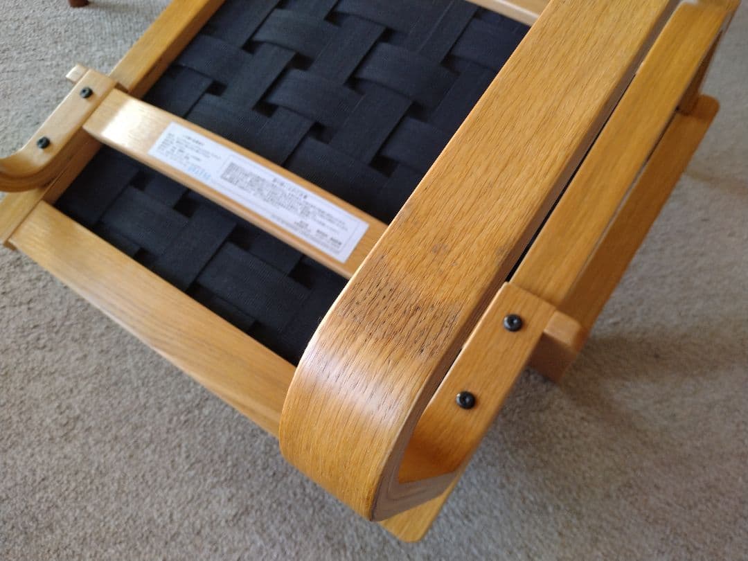 【良品】MUJI無印 ダイニングソファチェアオーク材/リビングでもつかえる茶②