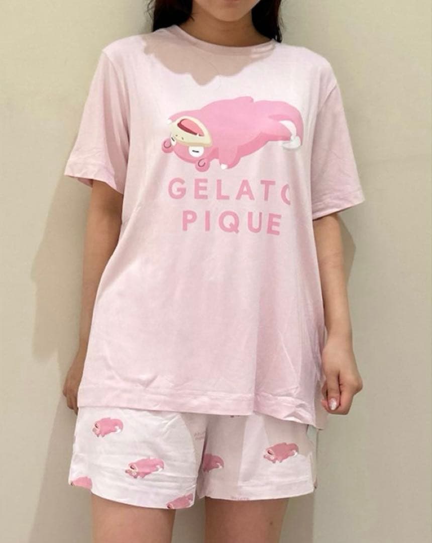 ジェラートピケ　ポケモン　接触冷感プリントTシャツ＆ショートパンツセット　ヤドン