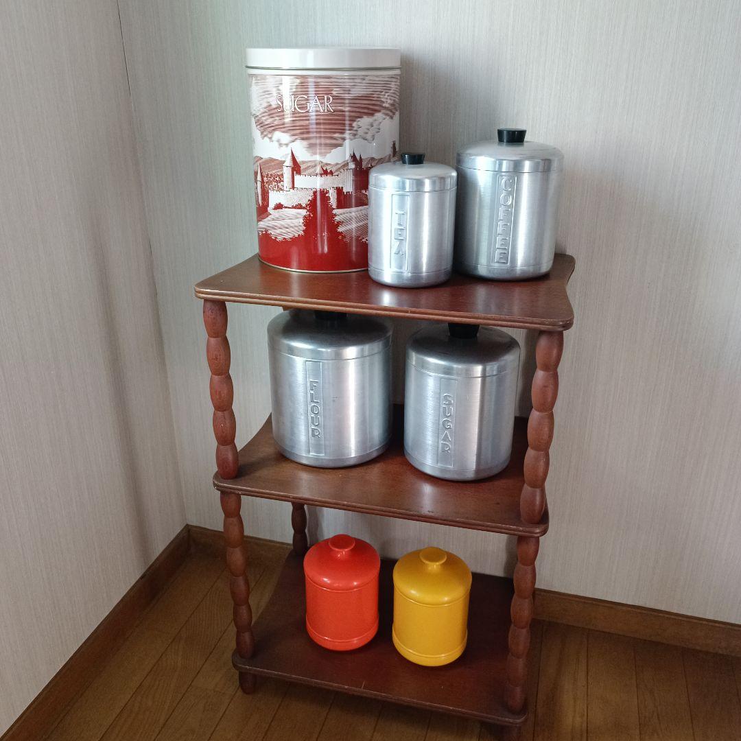ヴィンテージ キャニスター レトロキッチン容器 7点 アルミ製 アンティーク雑貨