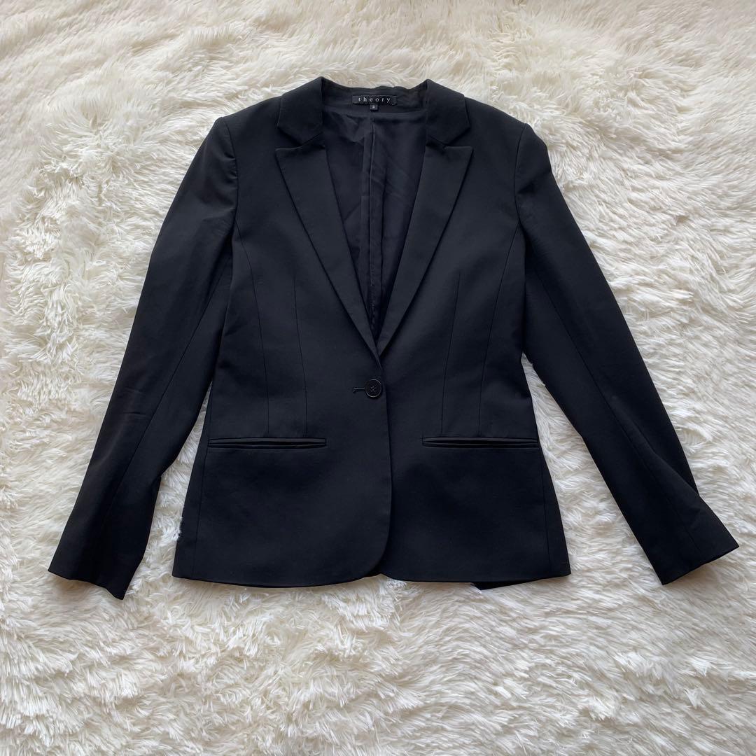 【美品】セオリー Theory セットアップ パンツスーツ 黒 シングル M
