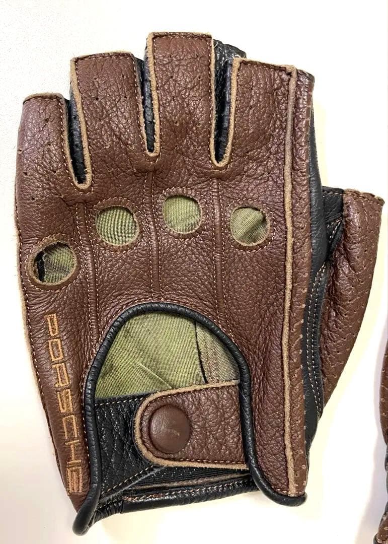 CACAZAN ハーフフィンガーグローブ　 PORSCHE ステッチ