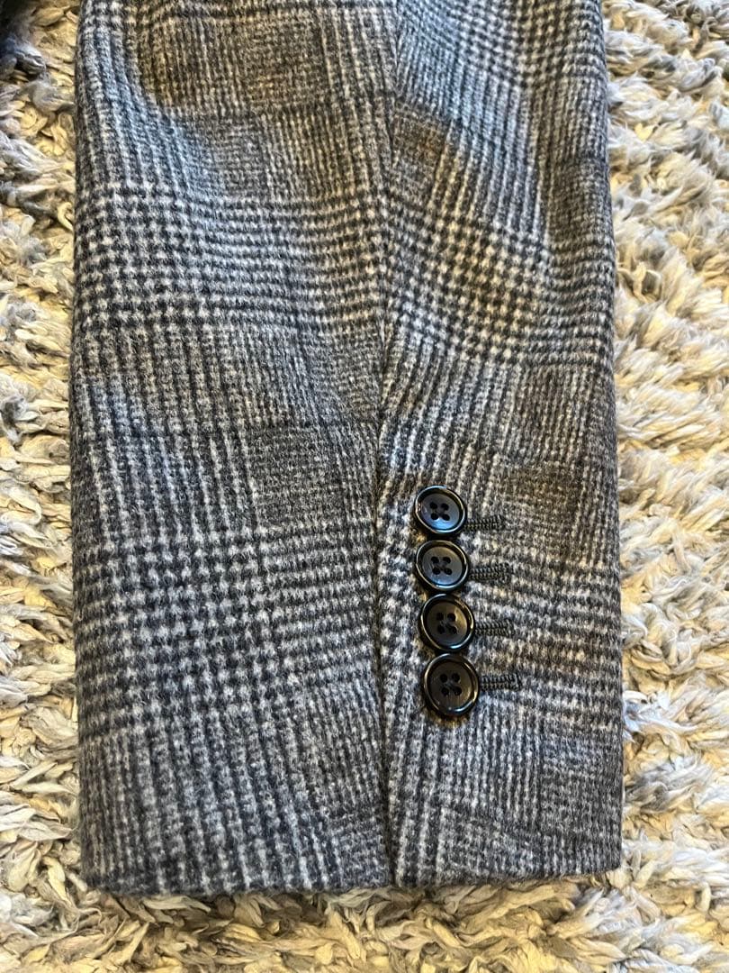 チェック柄チェスターコート グレー系