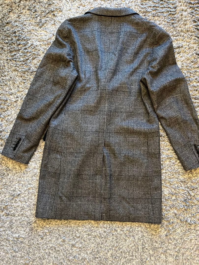 チェック柄チェスターコート グレー系