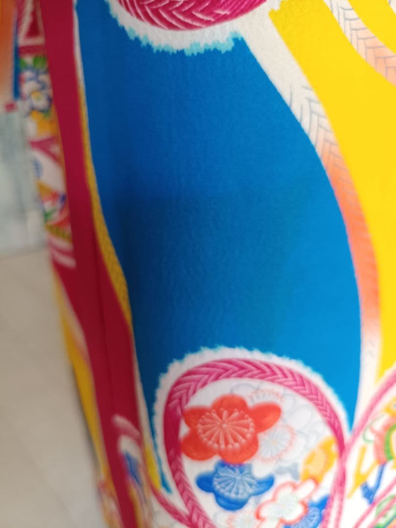 お値下げ中アンティークマゼンダピンクターコイズの着物と作り帯