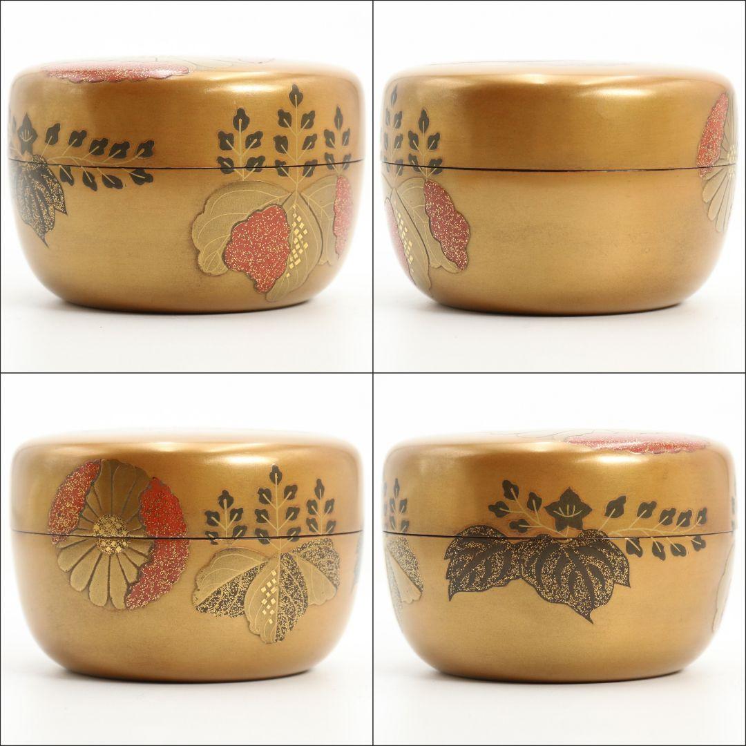 難波仁斎作 高台寺蒔絵 棗 茶道具 共箱　M839