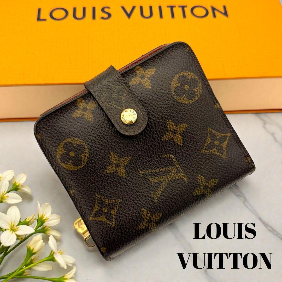 【美品】　ルイヴィトン モノグラム 折り財布 コンパクトジップ　コンパクト財布