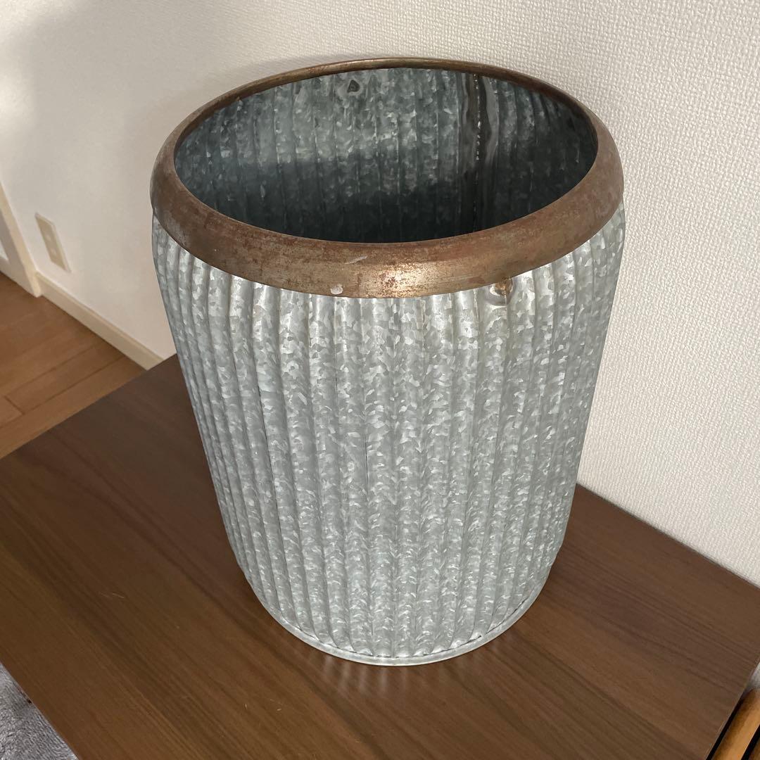 FARM ブリキ鉢カバー 大型　直径35cm×高さ45cm 底穴なし