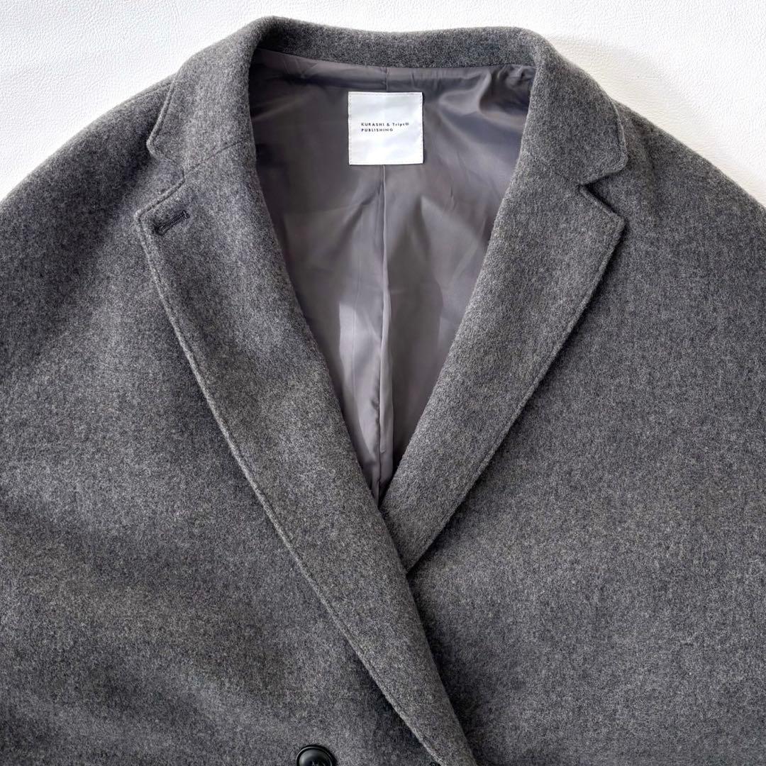 北欧暮らしの道具店 3WAYアレンジ襟のかろやかチェスターコート グレー