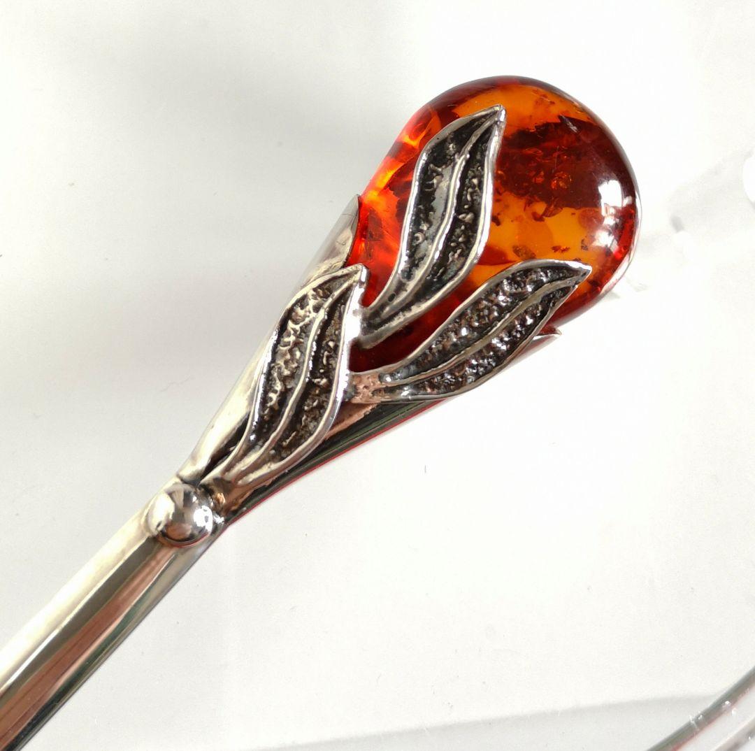 アンティーク銀ホールマーク刻印 1920s 希少 ペーパーナイフ 琥珀 775