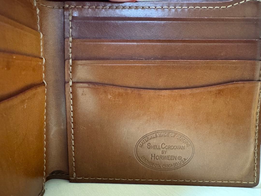 GANZO ガンゾ　シェルコードバン　財布　純札入れ　ナチュラル　美エイジング