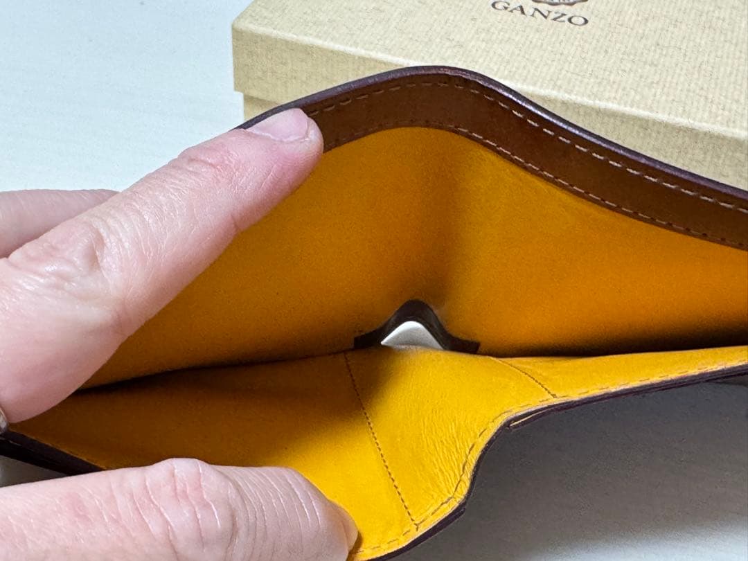 GANZO ガンゾ　シェルコードバン　財布　純札入れ　ナチュラル　美エイジング