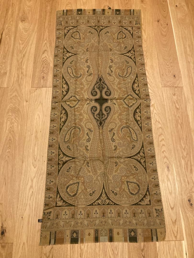 エトロ　大判　ウールシルクストール　ペイズリー柄