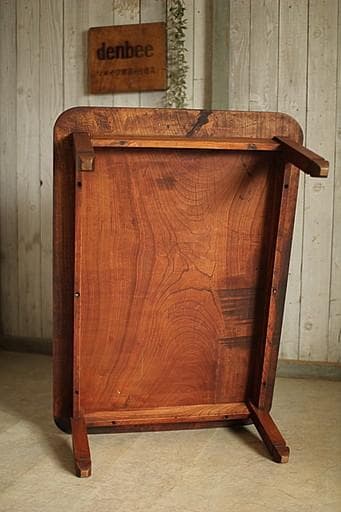 古い木製無垢材のテーブル　ちゃぶ台　座卓　古家具