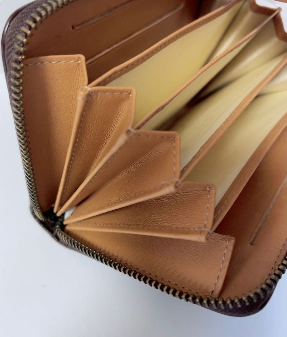 J&M DAVIDSON 財布　型押し　ブラウン　カードケース　男女兼用