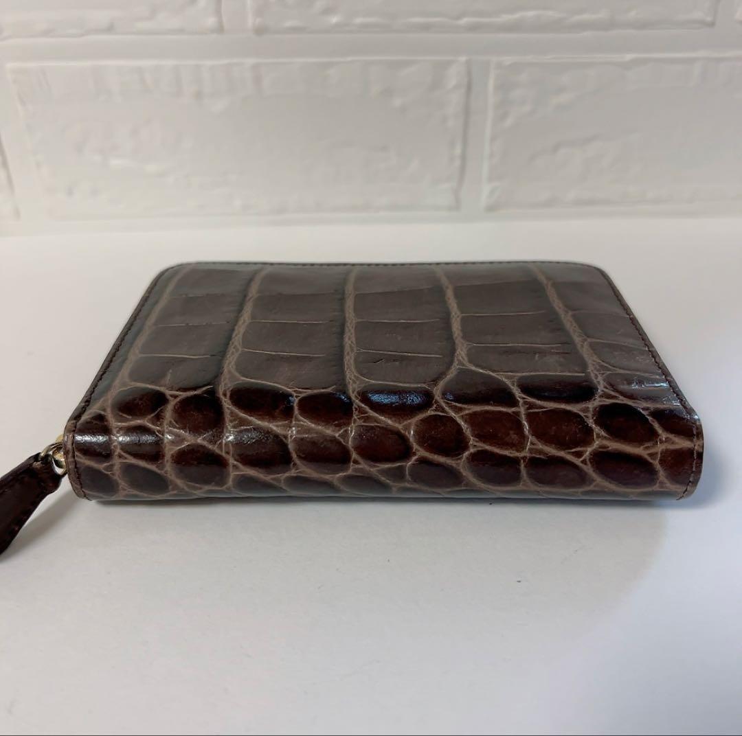 J&M DAVIDSON 財布　型押し　ブラウン　カードケース　男女兼用