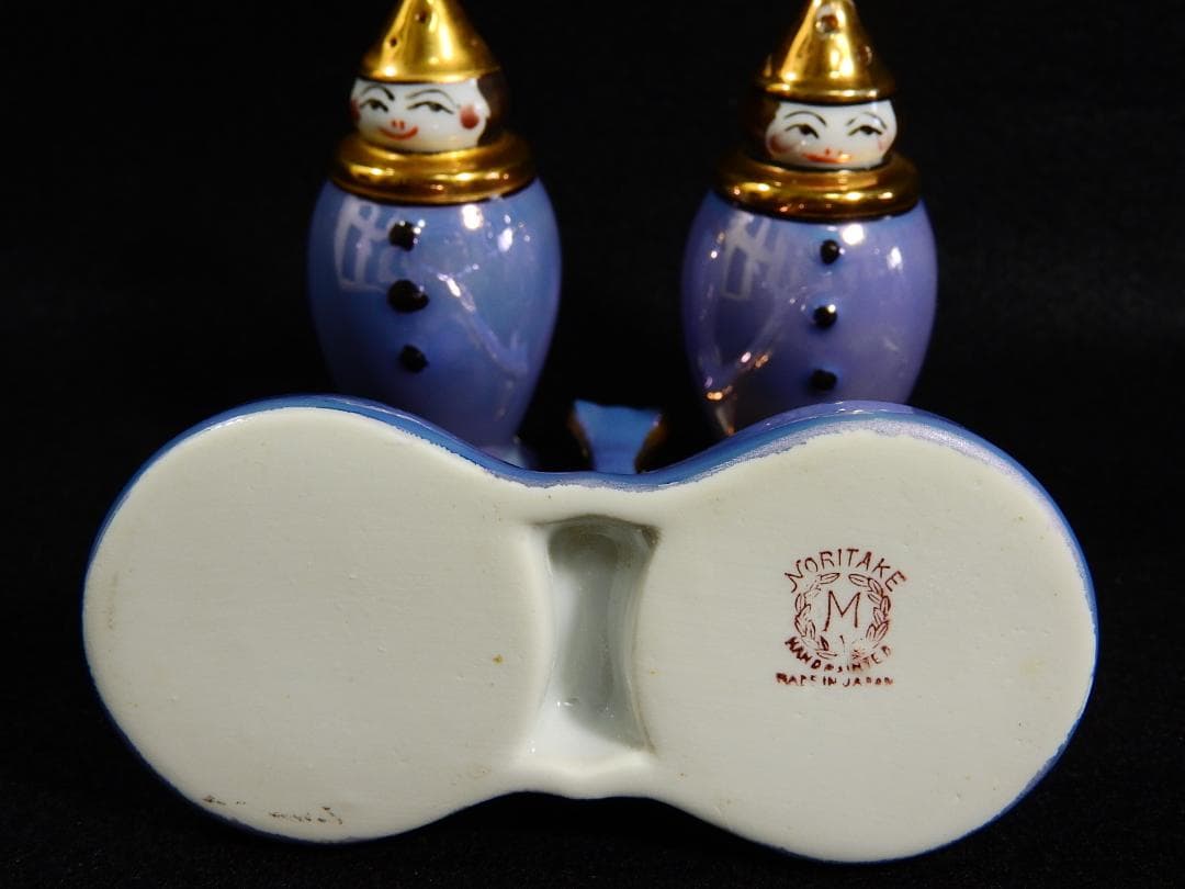 希少 オールドノリタケ ブルーラスター彩 コンディメントセット No.524